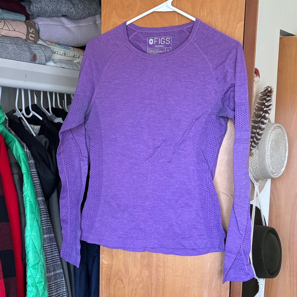 Figs Women's Vibrant Purple and Blue Long Sleeve Tops